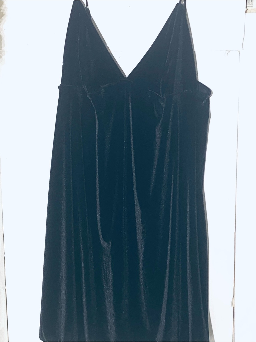 Victoria's Secret Black Strapless Velvet Slip Dress